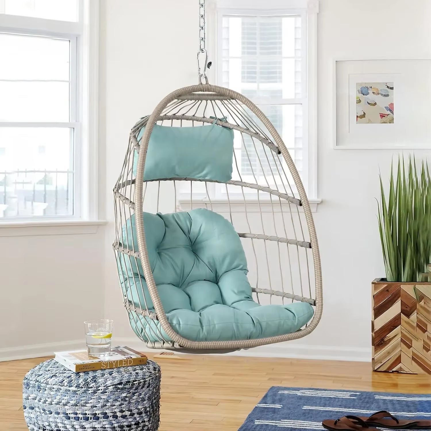 Rattan Egg Swing Chair for Patio